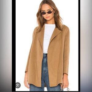 Theory Clairene Jacket in Double-Face Wool-Cashmere Women's Tan Coat Medium